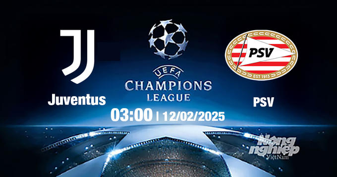 Trực tiếp bóng đá Juventus vs PSV Eindhoven, Cúp C1 Châu Âu, 03h00 ngày 12/2/2025