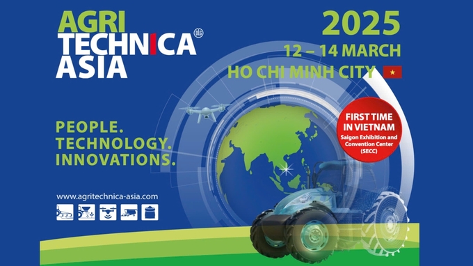 The AGRITECHNICA ASIA VIETNAM 2025 exhibition will be held from March 12 to 14 at the Saigon Exhibition and Convention Center (SECC) in Ho Chi Minh City.