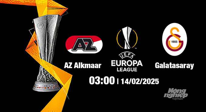 Trực tiếp bóng đá AZ Alkmaar vs Galatasaray, Cúp C2 Châu Âu, 03h00 ngày 14/2/2025