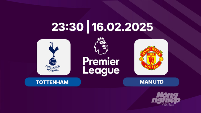 Trực tiếp bóng đá Tottenham vs Man Utd, Ngoại hạng Anh, 23h30 hôm nay 16/2/2025