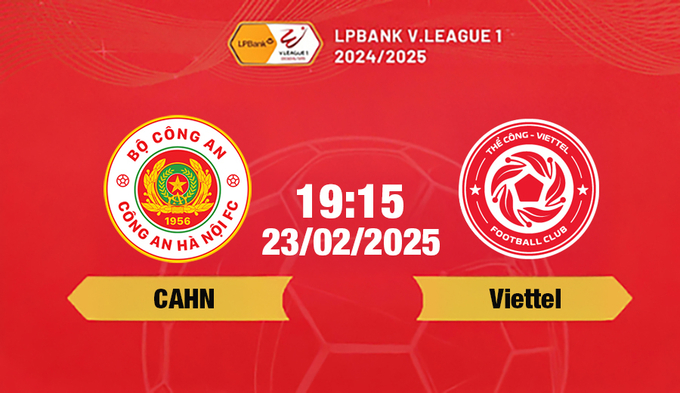 VTV5 Trực tiếp bóng đá CAHN vs Thể Công Viettel, 19h15 hôm nay 23/2/2025