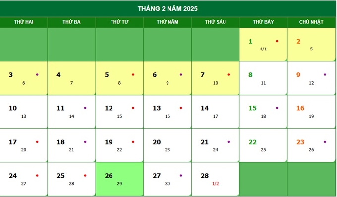 Lịch âm 26/2/2025, xem âm lịch hôm nay Thứ 4 ngày 26/2/2025