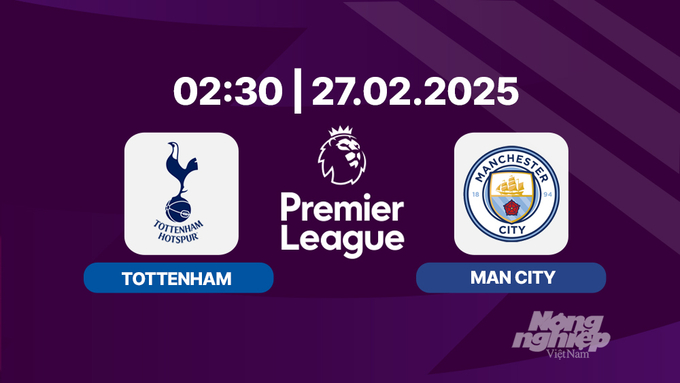 Trực tiếp bóng đá Tottenham vs Man City 02h30 hôm nay 27/2/2025