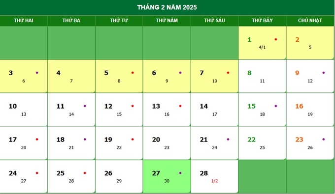 Lịch âm 27/2/2025, xem âm lịch hôm nay Thứ 5 ngày 27/2/2025