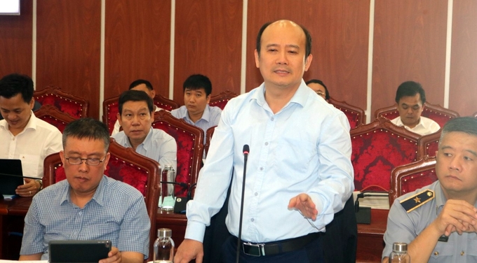 Mr. Vu Duyen Hai, Deputy Director of the Fisheries Department, gave a speech at the conference. Photo: KS.