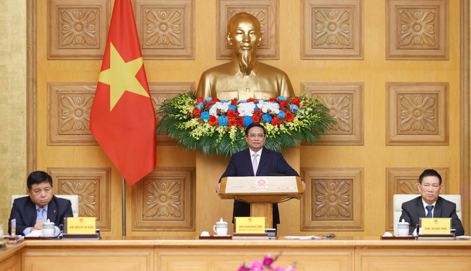 The Prime Minister shared about the major policies and orientations that Vietnam is focusing on implementing. Photo: VGP.