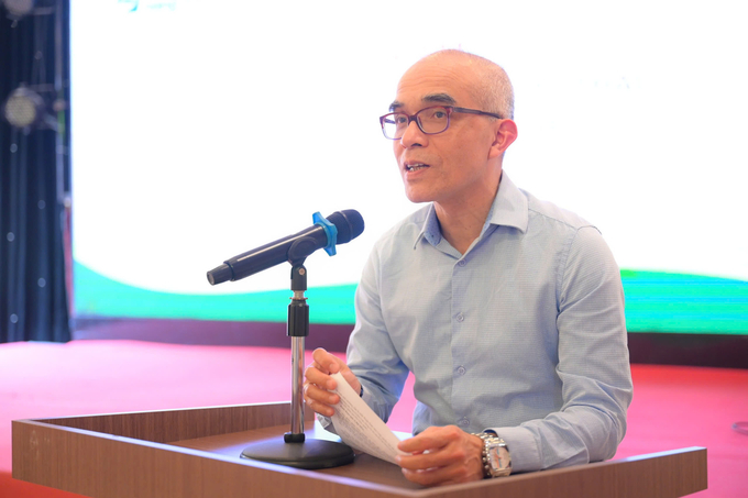 Mr. To Viet Chau, Deputy Director of the Department of International Cooperation (Ministry of Agriculture and Environment), delivering a speech at the seminar. Photo: P.H.