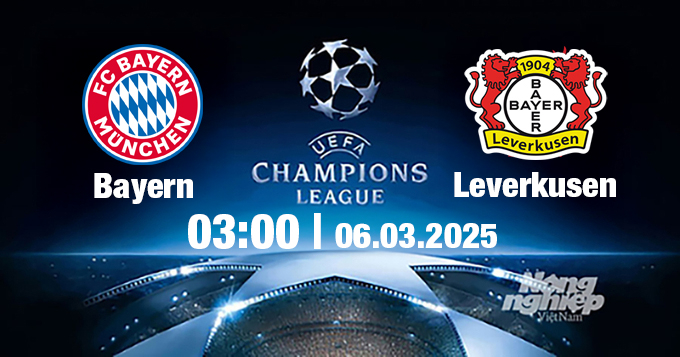 Trực tiếp bóng đá Bayern Munich vs Leverkusen, Cúp C1 Châu Âu, 03h00 ngày 6/3/2025