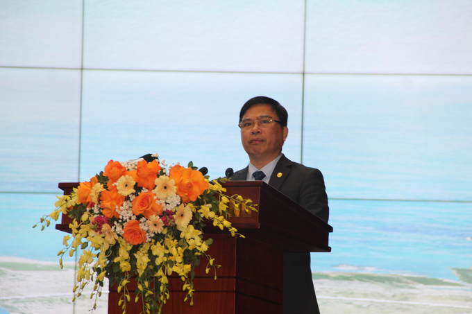 Duong Dinh On, Director of Hai Phong Department of Agriculture and Environment presented his opinions at the workshop. Photo: Hoang Phong.