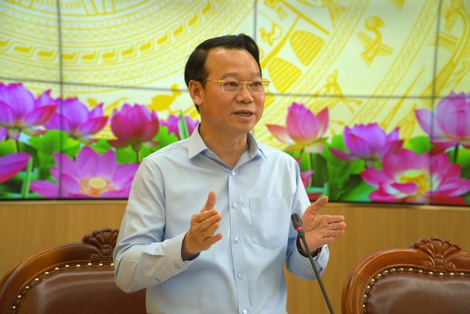 Minister of Agriculture and Environment Do Duc Duy commented on rice production and consumption. Photo: Kim Anh.