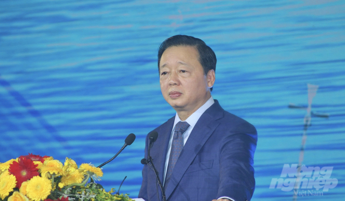 Deputy Prime Minister Tran Hong Ha attending the 2025 Investment Promotion Conference in Bac Lieu Province. Photo: Trong Linh.