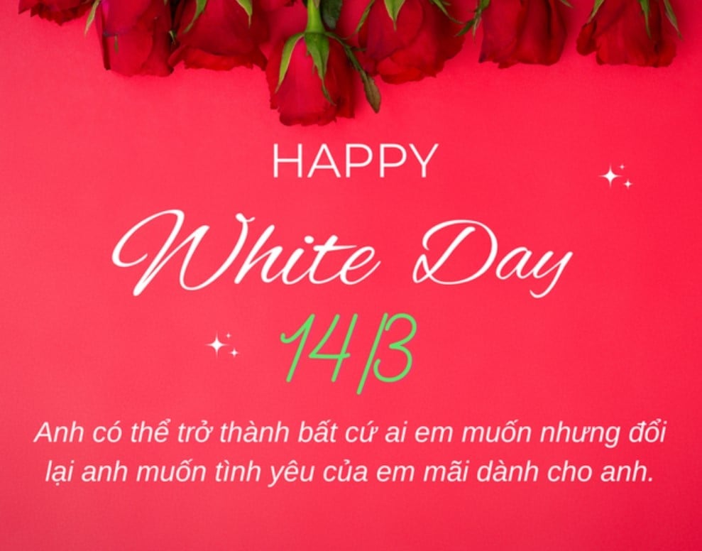 Ngày Valentine trắng 14/3 là dịp đặc biệt để thể hiện sự yêu thương và trân trọng dành cho đối phương thông qua những lời chúc ngọt ngào và ý nghĩa. Ảnh: Internet.