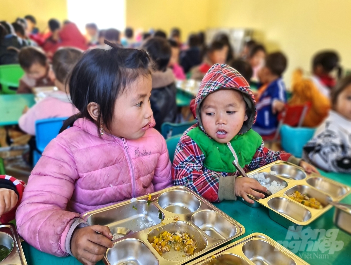 Học sinh ở điểm trường Cáo Phìn 1 chủ yếu là con em người Mông, đời sống còn nhiều khó khăn. Ảnh: Đào Thanh.