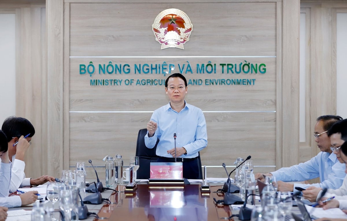 Bộ trưởng Đỗ Đức Duy chủ trì cuộc họp nghe báo cáo công tác đổi mới sáng tạo, khoa học công nghệ, chuyển đổi số, xây dựng định mức kinh tế - kỹ thuật, quy chuẩn - tiêu chuẩn. Ảnh: Khương Trung.