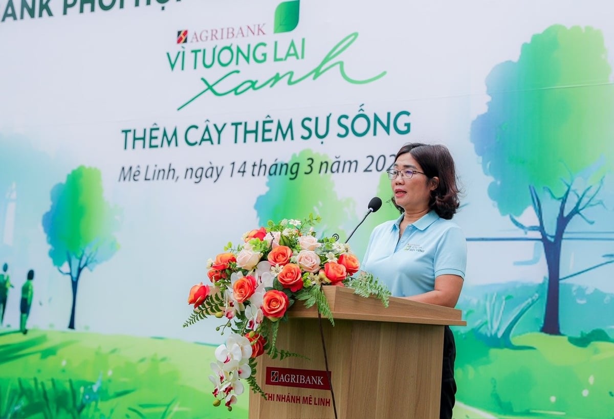 Bà Từ Thị Kim Thanh - Thành viên Hội đồng Thành viên Agribank phát biểu tại sự kiện. Ảnh: Agribank.