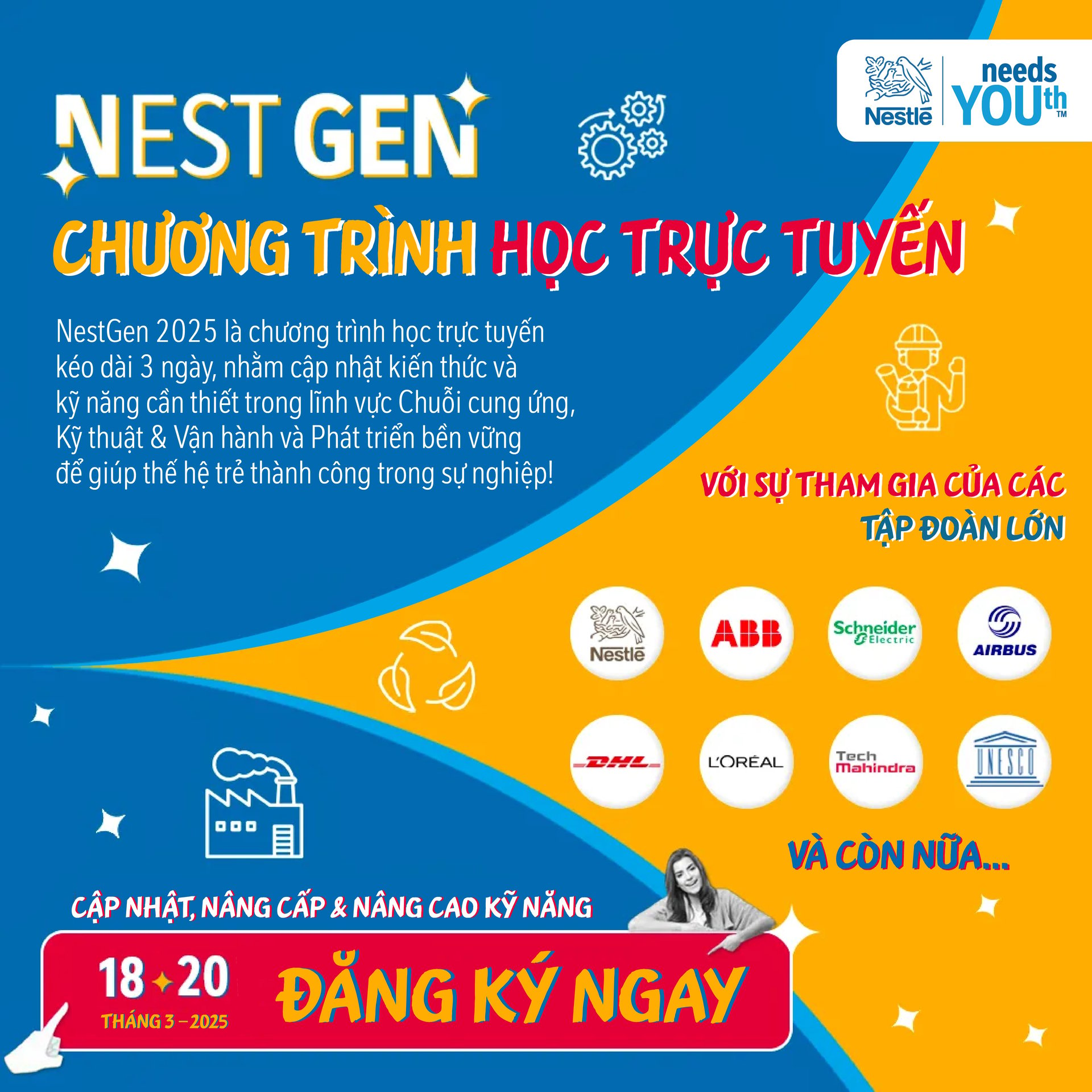 Nestgen 2025 là chương trình học trực tuyến hoàn toàn miễn phí mang đến kiến thức chuyên sâu về nhiều lĩnh vực.