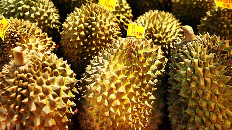 Durians for sale in Qingdao in 2024. Photo: CFOTO/Nur.