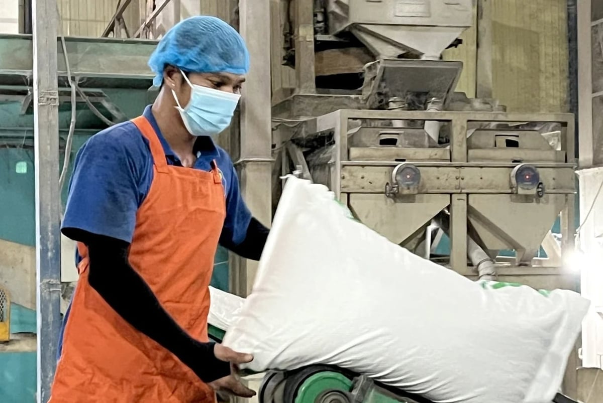 Packing rice for export at the factory of Phuoc Thanh II Company Limited, Long An province. Photo: Son Trang.