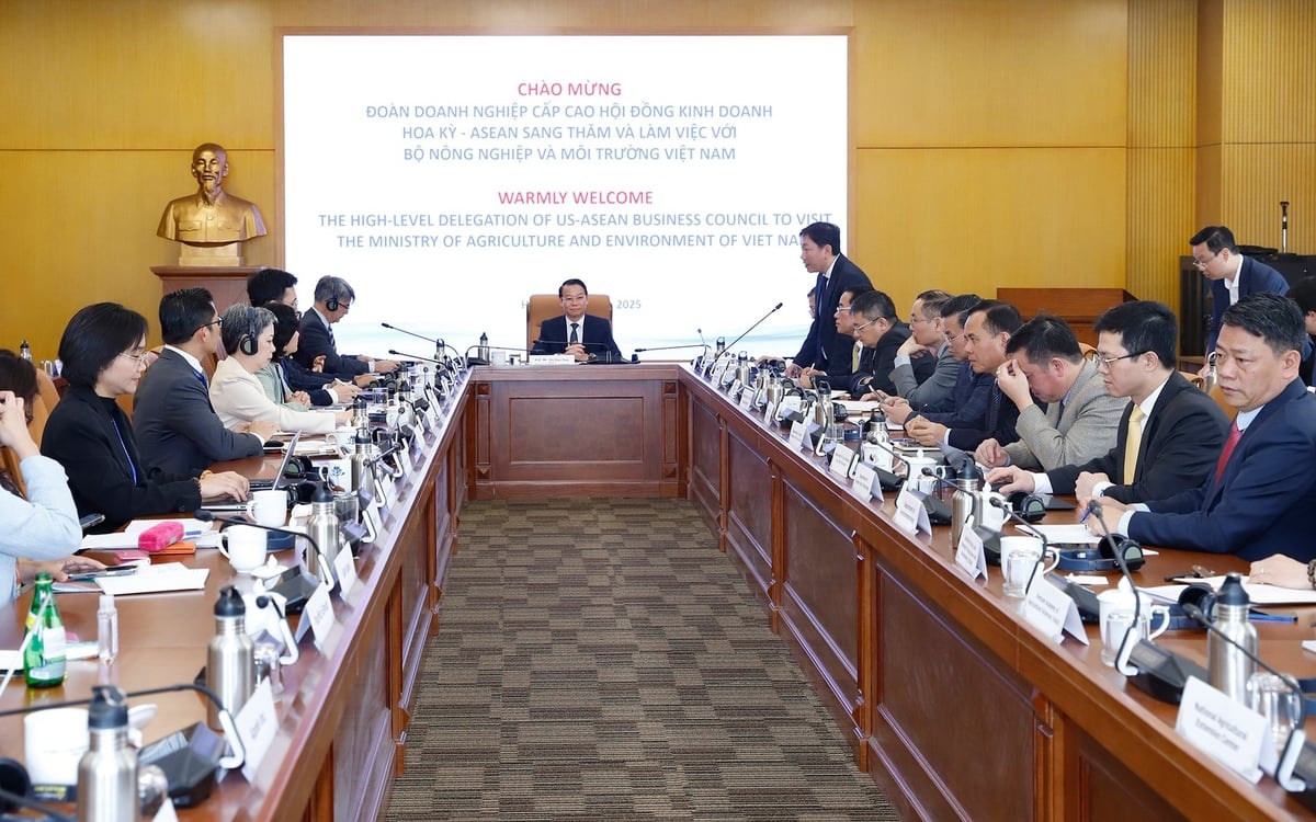 An overview of the working session between the Ministry of Agriculture and Environment and the USABC delegation. Photo: Khuong Trung.