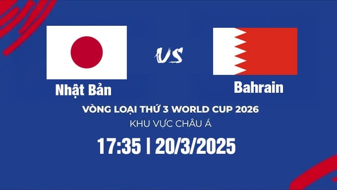 Trực tiếp bóng đá Nhật Bản vs Bahrain 17h35 hôm nay 20/3/2025