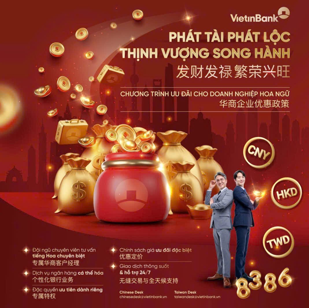 VietinBank đón dòng vốn đầu tư Hoa ngữ. Ảnh: CTG.