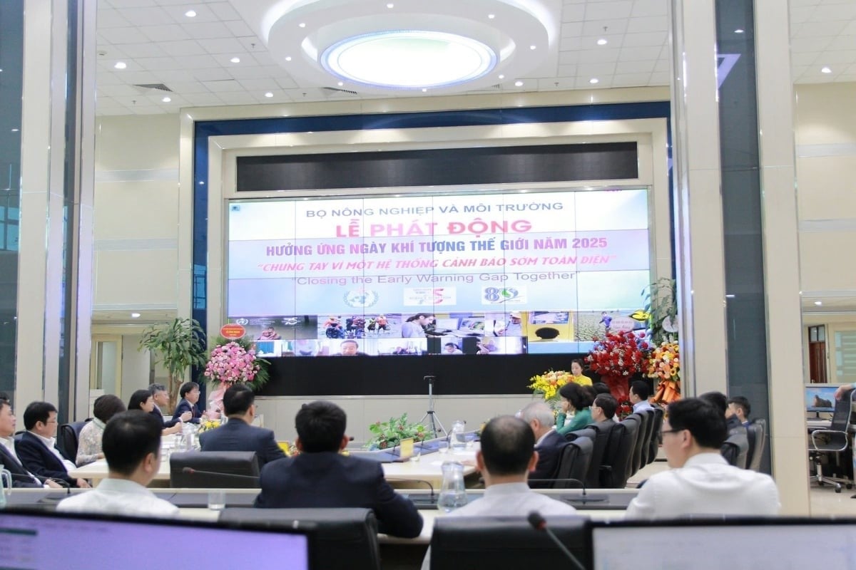 The scene of the launching ceremony to respond to the World Meteorological Day 2025. Photo: Tien Duc.