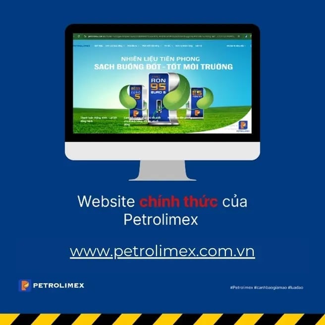 Website chính thức của Petrolimex. Ảnh: Petrolimex.