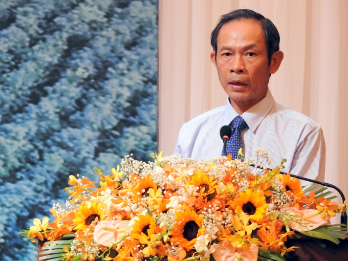 Ông Trần Ngọc Thuận - Chủ tịch HĐQT VRG phát biểu tại lễ sơ kết. Ảnh: CS.