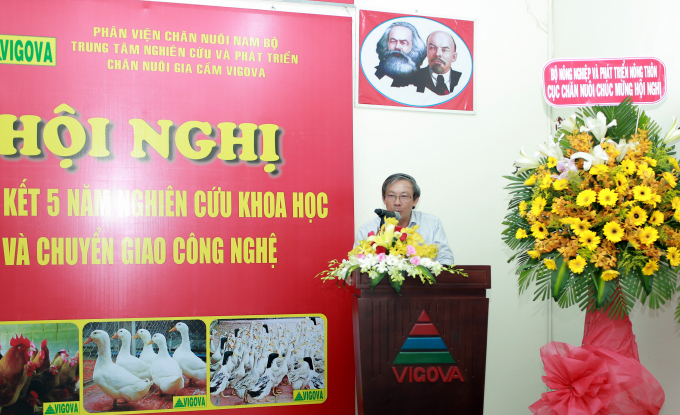 Ông Dương Xuân Tuyển, Giám đốc Trung tâm VIGOVA phát biểu tại Hội nghị. Ảnh: VGV.