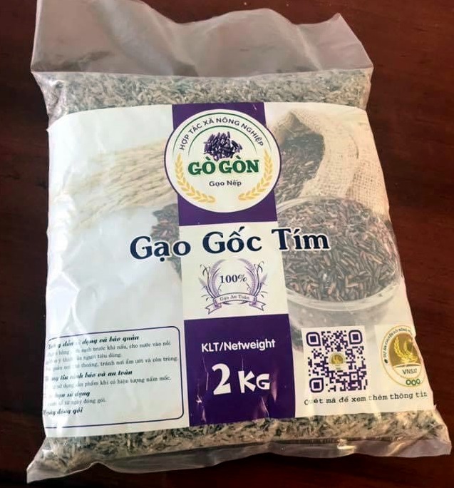 Sản phẩm Gạo Gốc Tím của HTX Gò Gòn có giá trị kinh tế cao.