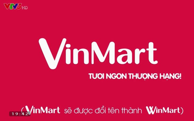 Một quảng cáo trên truyền hình của VinMart cho thấy thương hiệu bán lẻ này sẽ được đổi tên thành WinMart.