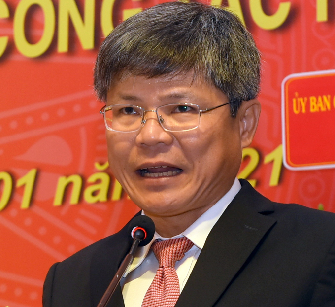 Ông Trần Công Kha – Bí thư Đảng ủy, Phó TGĐ VRG báo cáo tổng kết công tác Đảng năm 2020.
