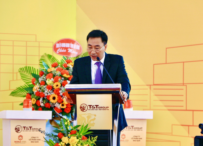 Ông Nguyễn Anh Tuấn - Phó TGĐ Tập đoàn T&T Group phát biểu tại lễ khởi công dự án TTTM Đắk Mil.