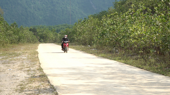 Đường bê tông nông thôn mới chạy thẳng vào xóm Xuyên Sơn.