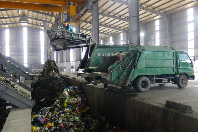 Khu xử lý rác trong Trung tâm xử lý chất thải rắn xã Vũ Oai, xã Hòa Bình, thành phố Hạ Long của Tập đoàn INDEVCO. Ảnh: Hiểu Trân