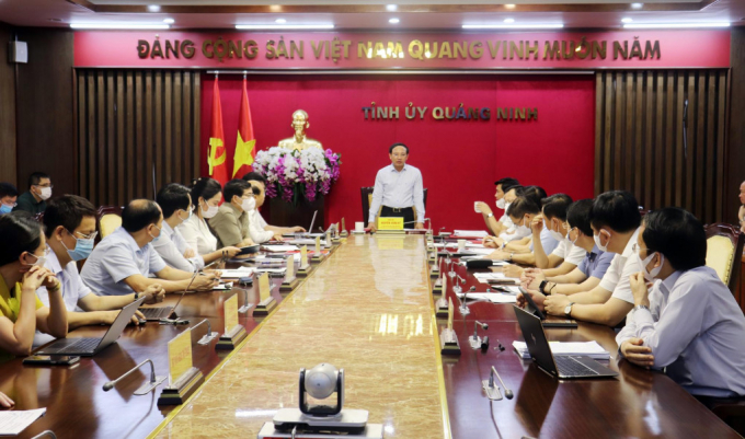 Bí thư Tỉnh ủy Quảng Ninh Nguyễn Xuân Ký chủ trì cuộc họp. Ảnh: Báo QN