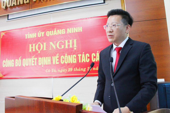 Ông Nguyễn Việt Dũng phát biểu nhận nhiệm vụ - Ảnh: Cổng thông tin Cô Tô