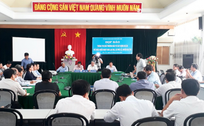 UBND tỉnh Bến Tre tổ chức họp báo thông tin về dự án khai thác khu Lạc Địa. Ảnh: CTV.