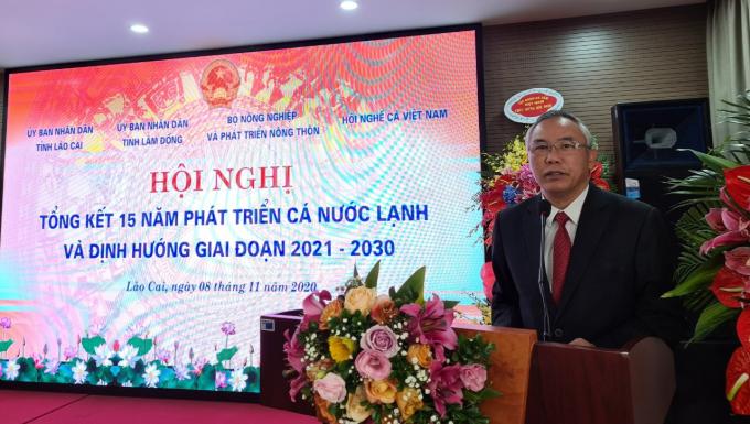 Deputy Minister of Agriculture and Rural Development Phung Duc Tien making remarks at the Cònerence on November 8. Photo: T.T.