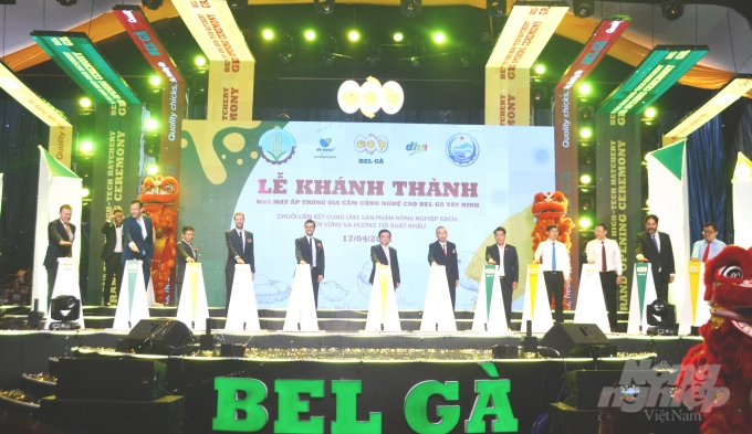 The opening ceremony of Bel Ga hi-tech poultry egg incubator factory in Tay Ninh. Photo: Tran Trung.