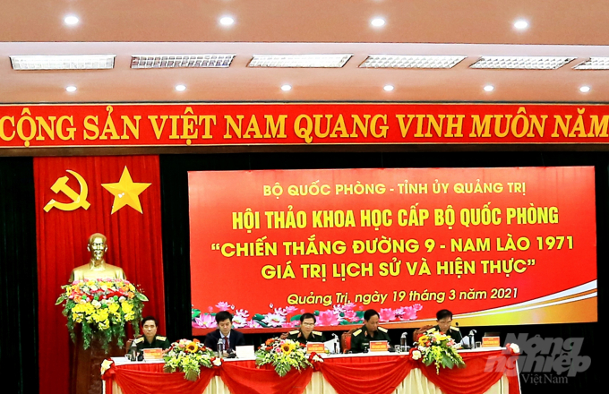 Các đại biểu tham dự Hội thảo 'Chiến thắng Đường 9 - Nam Lào 1971 - Giá trị lịch sử và hiện thực'. Ảnh: CĐ.
