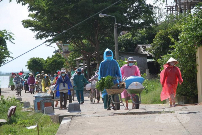 Diễn tập phòng chống bão lũ tại huyện Triệu Phong, Quảng Trị vào ngày 11/10. Ảnh: Phan Vĩnh.