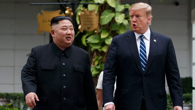 Tổng thống Mỹ Donald Trump và nhà lãnh đạo Triều Tiên Kim Jong -un tại Hà Nội
