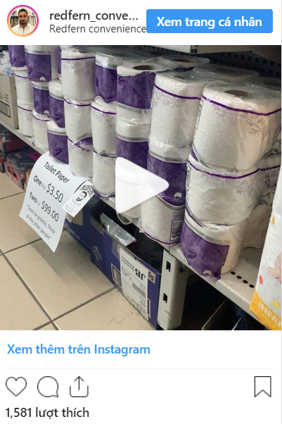 Status của chủ siêu thị Redfern đăng trên Instagram được nhiều người hưởng ứng tức thì . Ảnh: SCMP