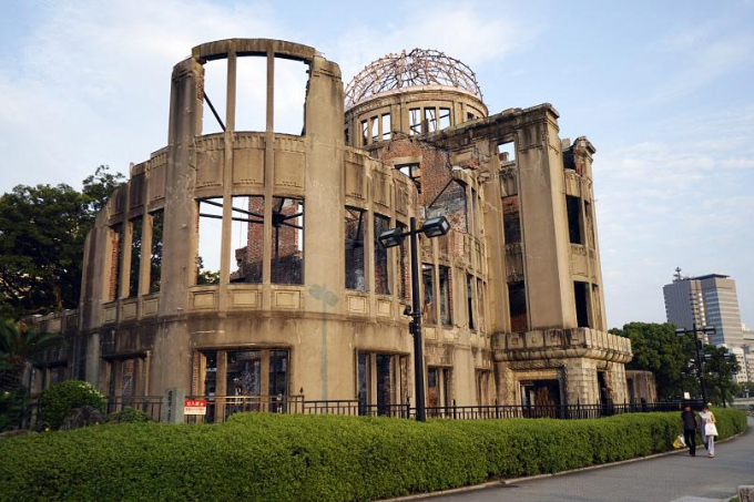 Một tòa nhà còn sót lại ở thành phố Hiroshima nay được sử dụng làm bảo tàng chứng tích chiến tranh hạt nhân. Ảnh: Eugene Hoshiko