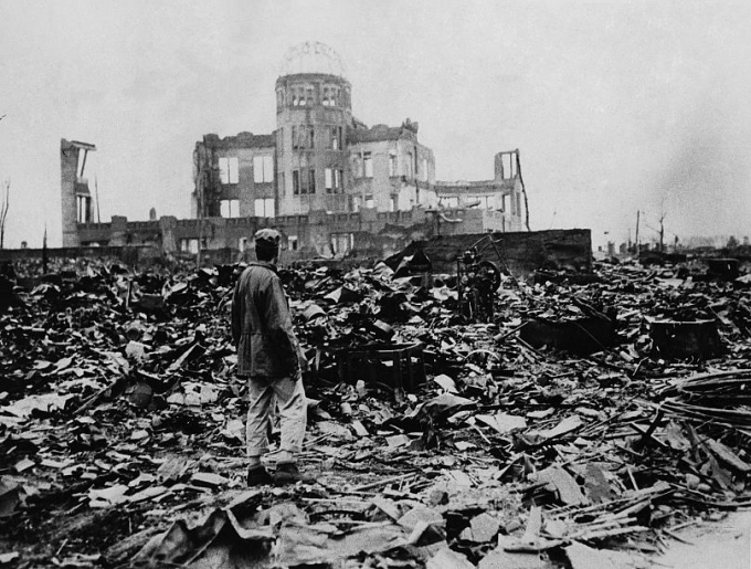 Một tàn tích còn lại sau vụ thả bom nguyên tử vào ngày 6/8/1945 ở Hiroshima. Ảnh: AP