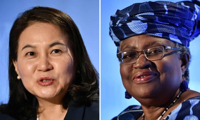 Hai ứng cử viên Yoo Myung-hee và Ngozi Okonjo-Iweala sẽ là tổng giám đốc nữ đầu tiên của WTO. Ảnh: Guardian
