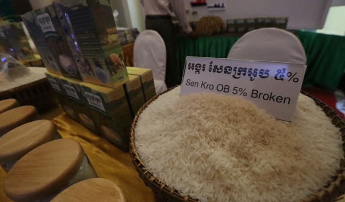 Gạo đặc sản Sen Kro Ob của Campuchia. Ảnh: KT
