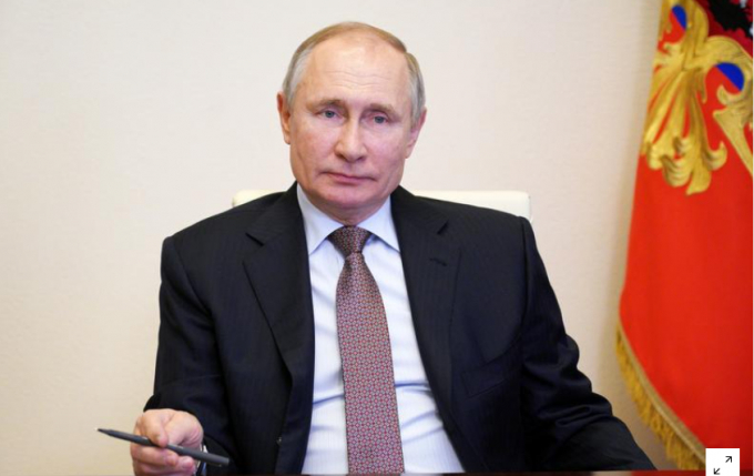 Tổng thống Nga Vladimir Putin tại một sự kiện trực tuyến ngày 31 tháng 3 năm 2021. Ảnh: Sputnik