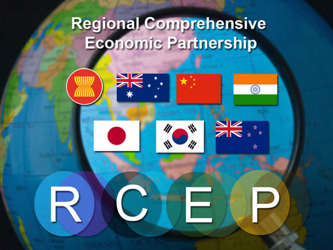 RCEP là hiệp định thương mại tự do lớn nhất thế giới khi bao trùm một thị trường khổng lồ với 15 quốc gia chiếm tới 32% tổng GDP toàn cầu. Ảnh: CND